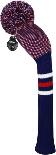 Scott Edward 1 pieza cubierta de palo de golf tejida con pompón para driver (460 cc)/Fairway/Híbrido (UT) con etiquetas de número giratorias, suave,