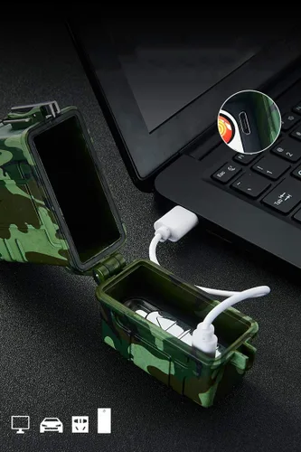 Miniatura 3 de Skywin Estuche impermeable para cigarrillos con encendedor, soporte hermético para cigarrillos con encendedor recargable, funda protectora, ideal