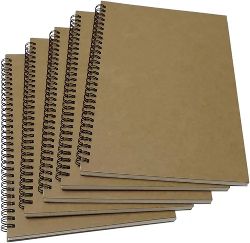 Miniatura 5 de YUREE Cuaderno de espiral rayado, diario en espiral B5 de tapa suave, 5 cuadernos por paquete, 60 hojas (120 páginas), 10.2" x 7.2", azul
