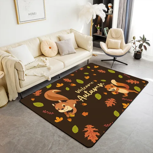 Miniatura 22 de Bonita alfombra de pavo de 3 x 5 para niños y niñas, alfombra de cosecha de Acción de Gracias, alfombra de decoración de otoño antideslizante