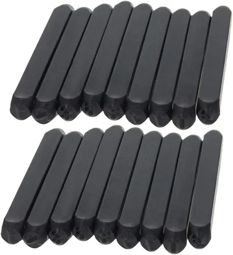Miniatura 3 de Utoolmart Juego de sellos de metal con números, 0.31 pulgadas, 0.31 pulgadas, digital de 0 a 9, herramientas de punzón de acero y cuero de madera