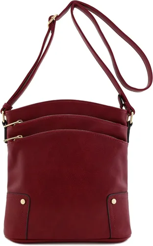 Miniatura 2 de Bolso cruzado grande con triple bolsillo con cremallera.
