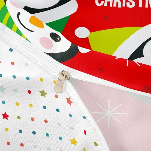 Miniatura 6 de Juego de funda de edredón para niños de Feliz Navidad, tamaño King, juego de ropa de cama de pingüinos de dibujos animados, animales árticos