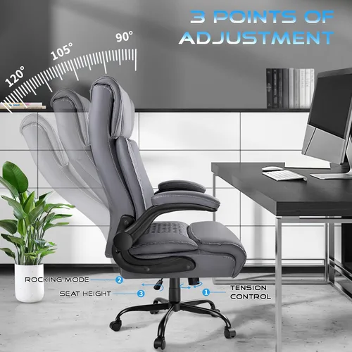 Miniatura 4 de VITESSE Silla de oficina ejecutiva, silla de oficina grande y alta con reposabrazos abatible, sillas ergonómicas de respaldo alto