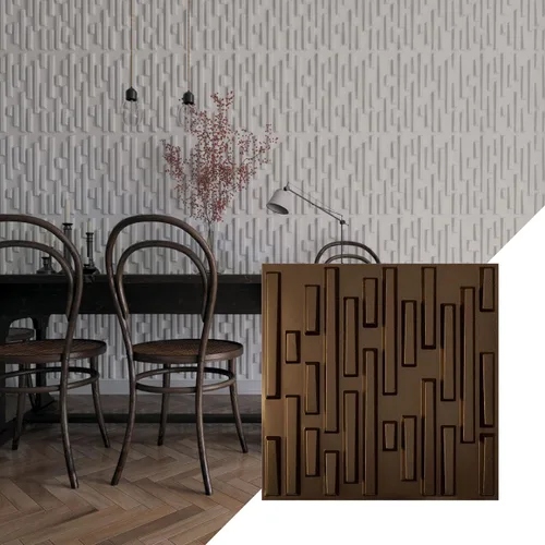 Miniatura 18 de Ekena Millwork 19 5/8 pulgadas de ancho x 19 5/8 pulgadas de alto, ladrillo escalonado EnduraWall decorativo 3D, cobre envejecido