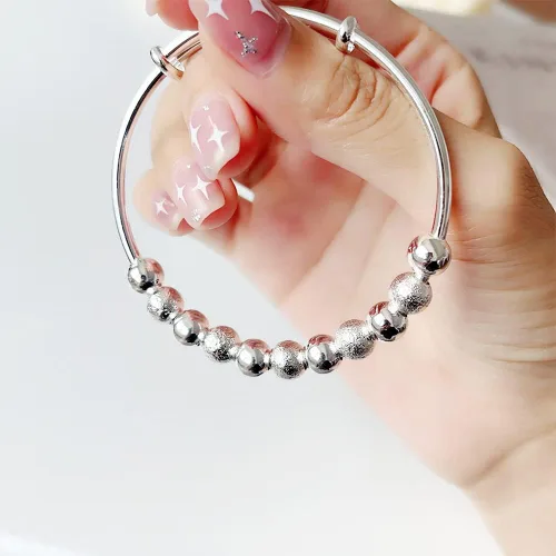 Miniatura 5 de Pulseras de plata de ley 925 para mujer, pulsera de transferencia de la suerte, ajustable, joyería de moda para mujer