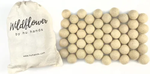 Miniatura 2 de Bolas de fieltro de lana bronceada natural (50) pompones 100% lana Pompones suaves neutros beige fieltro a mano en Nepal para manualidades