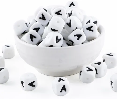 Miniatura 8 de Cuentas de silicona de corazón cuadrado blanco de 0.472 pulgadas, 20 cuentas de silicona con números de corazón para hacer llaveros, ideal