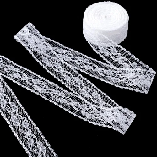 Miniatura 15 de 5.47 yardas, cinta de coser de encaje floral, adornos decorativos suaves para envolver ramos, lazos de bricolaje, clip para el cabello, decoración
