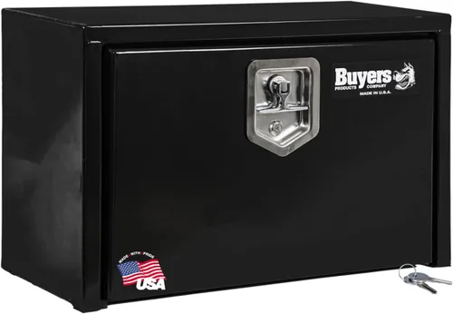 Miniatura 27 de Buyers Products 1703349 - Caja de acero negro para debajo de la carrocería con pestillo de mango en T, 14 x 12 x 18 pulgadas, caja de herramientas