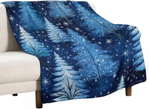 Miniatura 21 de Elegante manta de Navidad con diseño de ciervos y bayas rojas y verdes, diseño de renos de invierno, con diseño de ciervos y bayas rojas, manta