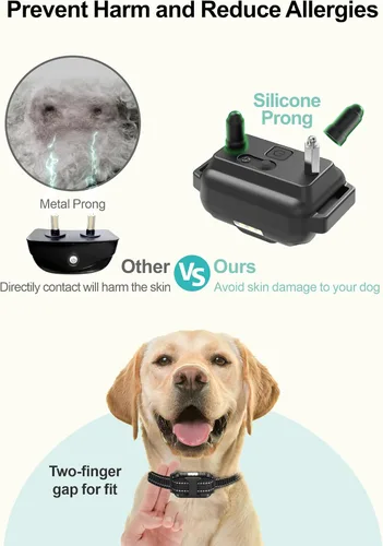 Miniatura 3 de FunniPets Collar de choque para perro, paquete de 2 – Collar de entrenamiento para perros con control remoto IP65 impermeable E Collar para perros