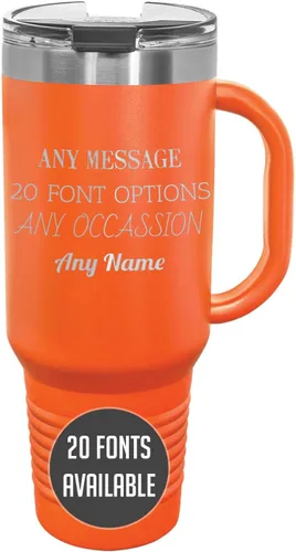 Miniatura 46 de Vaso de acero inoxidable aislado con tapa de 20 onzas (17 colores) personalizado con recubrimiento en polvo, grabado personalizado, nombre