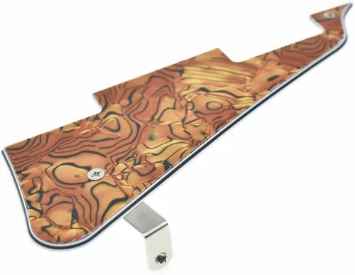 Miniatura 42 de KAISH Golpeador de guitarra Abalone Pearl LP con soporte de acero inoxidable negro y tornillos de montaje de acero para USA Les Paul