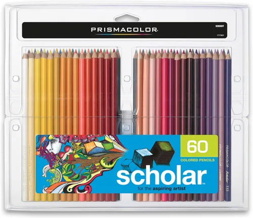 Prismacolor Scholar - Lápices de color, 60 unidades - Colores vibrantes, suministros de arte, dibujo, colorear, regalo de vacaciones para niños,