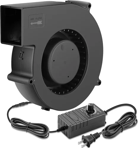 Miniatura 8 de Wathai - Ventilador centrífugo de soplado de 120 mm x 32 mm, ventilador con alimentación de 110 V 220 V CA, controlador de velocidad de 4 V a 12 V