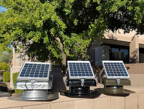Miniatura 9 de Solar Mega RoofBlaster 2.0 con ventilación negra (montaje en panel solar ajustable) Ventilación solar del ático Ventilación solar de techo