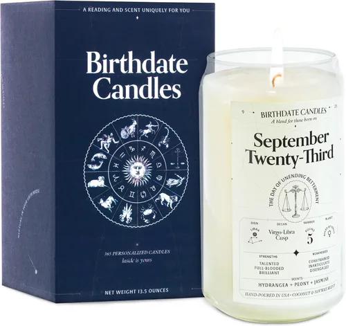 Miniatura 210 de Velas con fecha de nacimiento, 28 de octubre, velas perfumadas del zodiaco de Escorpio, regalo de cumpleaños, aroma a bergamota, canela y caoba