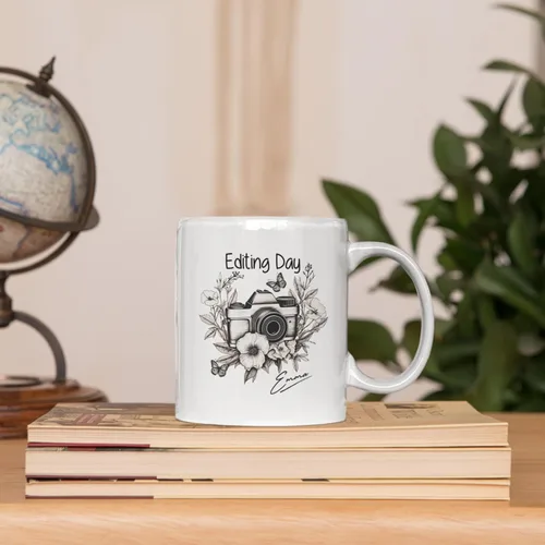 Miniatura 3 de Taza de café personalizada con nombre, taza de regalo personalizada para amantes de la fotografía, amigos, familia, taza de té blanca de 11 o 15