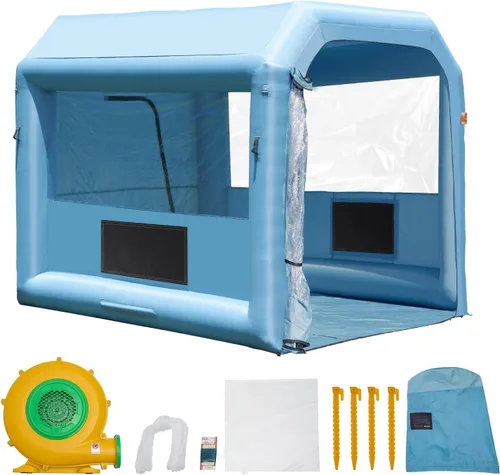 Miniatura 11 de VEVOR - Carpa inflable para pintar con pistola de 13x10x9 pies, cabina de pulverización inflable, carpa de pistola de pintura para automóviles