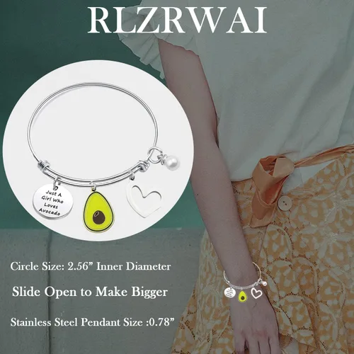 Miniatura 3 de RLZRWAI Divertido collar de aguacate Just A Girl Who Loves aguacate regalo para amantes del aguacate