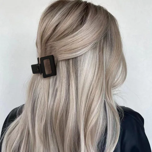 Miniatura 4 de ATODEN Pinzas cuadradas mate para el cabello para mujeres y niñas, 5 abrazaderas rectangulares de agarre antideslizantes medianas para cabello corto