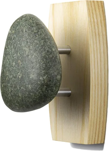 Miniatura 8 de Sea Stones Coast Hook - Gancho para abrigos, seleccionado a mano, gancho de pared de piedra natural con elegante placa trasera de madera, cuelga tus