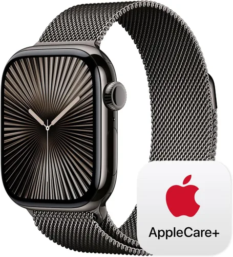 Miniatura 28 de Apple Watch Series 10 (42 mm, GPS) con caja de aluminio negro azabache, correa deportiva negra, S/M monitor fitness, app ECG, pantalla Retina Caja