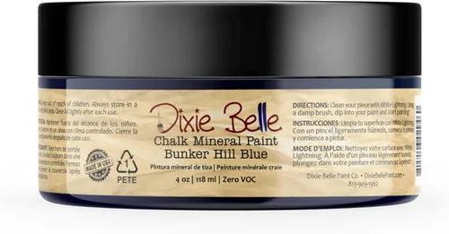 Miniatura 200 de Dixie Belle Paint Company - Pintura con acabado de tiza para muebles, color negro (Caviar), 1 galón, 128 fl oz, pintura mineral color rosa intenso