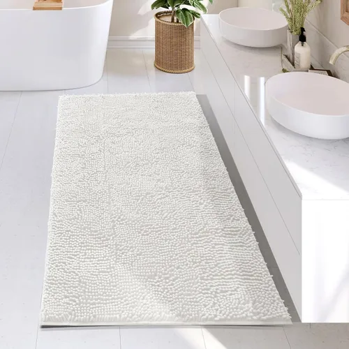 Miniatura 40 de Hearth & Harbor Alfombras de baño, tapete de baño de chenilla - Alfombras de baño lavables a máquina para baño con respaldo antideslizante de goma