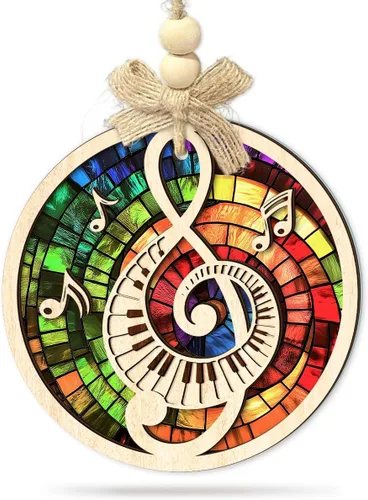Adornos de Navidad con notas musicales, diseño de piano de clave aguda, adorno de Navidad para amantes de la música, profesores, clubes, bandas,