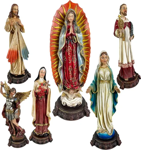 Miniatura 7 de Urbalabs Estatua de Jesucristo Santos Católicos Estatuas Religiosas Figuras religiosas 13 pulgadas Estatua del Sagrado Corazón de Jesús Crucificado