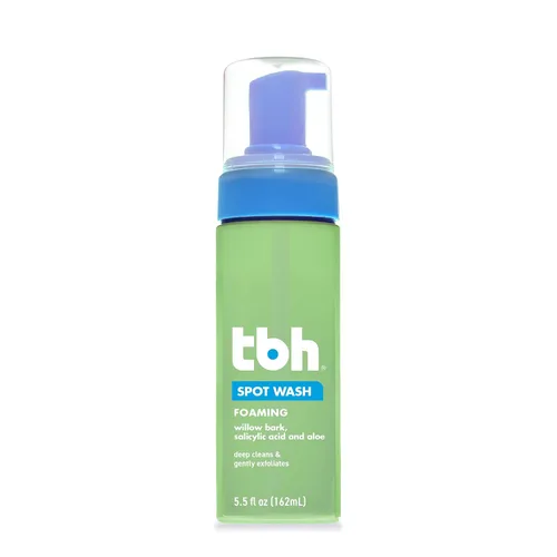 TBH Kids Spot Foam Face Wash - Limpiador diario suave para preadolescentes y adolescentes - Ácido salicílico y corteza de sauce para pieles grasas y