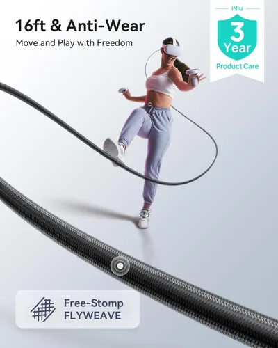 Miniatura 7 de INIU Link Cable, [16FT 5m] VR Cable USB 3.0 High Speed Type C Charger Cable Fast Charging While Playing,USB to USB C Cable for Meta Oculus Quest 3S