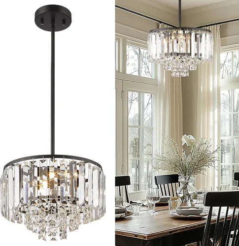 Miniatura 10 de Lámpara colgante de cristal cromado pulido, lámpara colgante moderna, mini lámpara para cocina, comedor, dormitorio, CKPL5510-1P-PC Cromo pulido