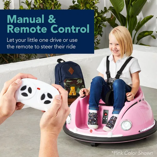 Miniatura 4 de Best Choice Products Coche de Choque Eléctrico Montable Bumpin de 6V para Niños, 1.5 - 6 Años, Control Remoto para Padres, Giro de 360 Grados