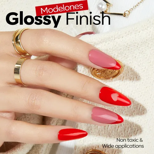 Miniatura 9 de modelones Esmalte de uñas de gel blanco esmalte de uñas de gel rojo
