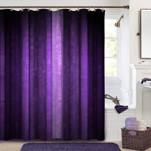 Miniatura 22 de Gibelle Cortina de ducha pequeña de 36 x 72 pulgadas, juego estrecho medio negro y gris, tela moderna abstracta para baño, textura de vidrio fresco