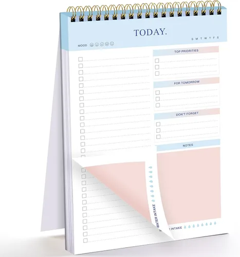 JUBTIC Bloc de notas de lista de tareas, planificador diario, organizador de lista de verificación, agenda para el trabajo, cuaderno de horario