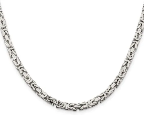 Miniatura 3 de IceCarats Collar de cadena de eslabones bizantinos de plata de ley 925 de 0.167 in