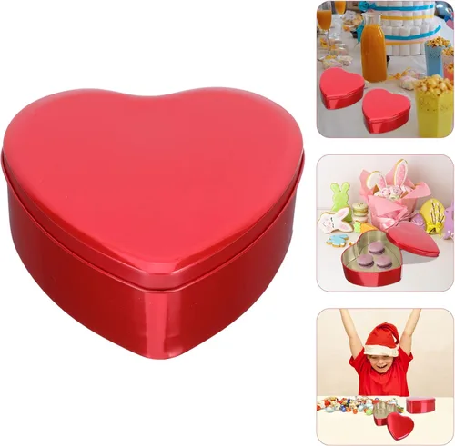 Miniatura 3 de Caja vacía de metal con forma de corazón: 10 unids cajas de chocolate de caramelo latas con tapa cosméticos latas Día de San Valentín regalos