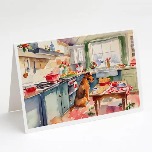 Miniatura 164 de Caroline's Treasures DAC3884GCA7P Paquete de 8 tarjetas en blanco de Navidad con galletas de husky siberiano Tarjetas de felicitación con sobres