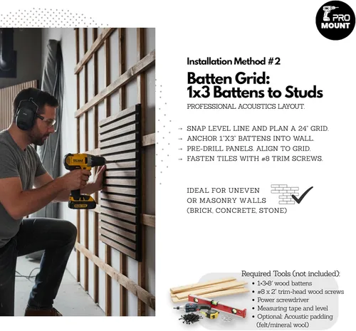 Miniatura 5 de Paquete de 4 paneles de madera acústica RT60X Pro, 24 x 24 pulgadas, paneles de reducción de ruido y absorción de sonido para estudio en casa, Mocha