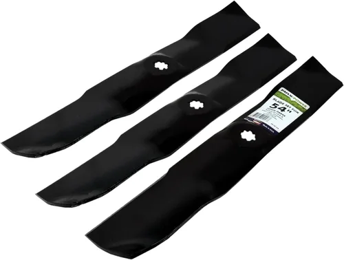 Miniatura 8 de Maxpower 561813B Juego de 3 cuchillas para John Deere Rider de 54 pulgadas, reemplaza a GX21380, GY20684 y GY20679