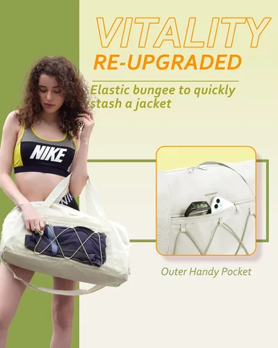 Miniatura 3 de BAGSMART - Bolsa de gimnasio para hombres y mujeres, bolsa de viaje deportiva con compartimento para zapatos y bolsillo húmedo, bolsa de lona