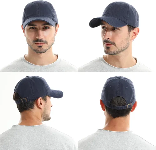 Miniatura 2 de Crazy Era Gorra de béisbol unisex de algodón liso en blanco para papá, ajustable, estilo vintage