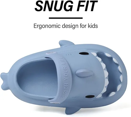 Miniatura 5 de Sandalias de tiburón para niños, pantuflas de tiburón para niños y niñas, sandalias de almohada con suela gruesa, suaves y antideslizantes