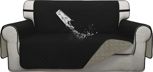 Miniatura 35 de ISSUNTEX Fundas de sofá de dos plazas con doble protección 100% impermeables para sala de estar, fundas para sofá de 2 cojines, protector de muebles