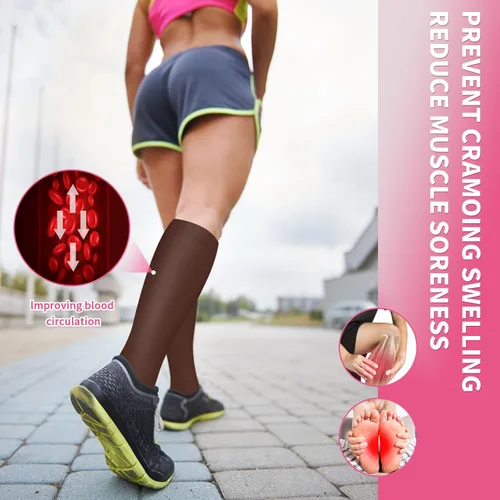 Miniatura 7 de Sooverki - Calcetines de compresión de cobre para circulación, para mujeres y hombres, 6 pares, para correr, atletismo, medicina, enfermería, viajes