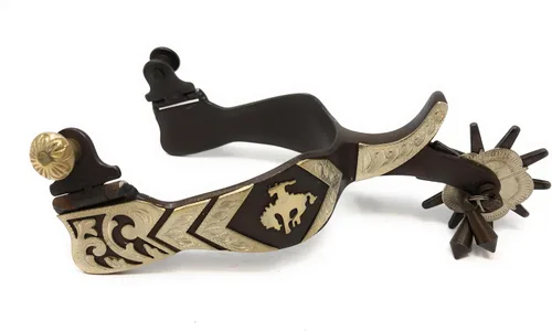 Miniatura 3 de AJ Tack Bucking Bronc - Espuelas grabadas para hombre
